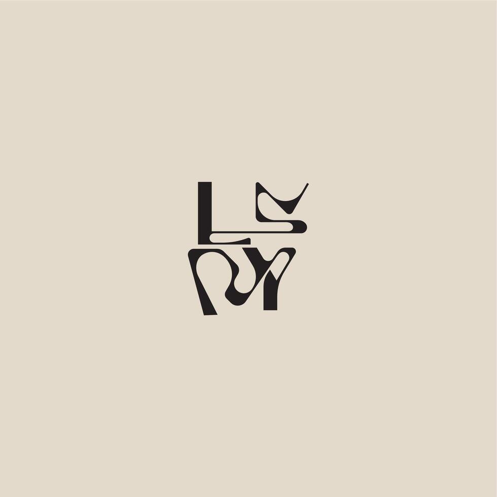 elegant initial logo bold style and luxury concept LY curved typography monogram letter vector