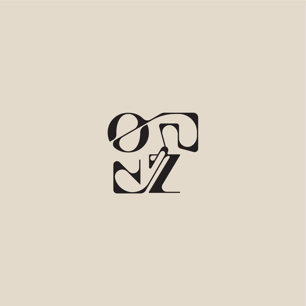 elegant initial logo bold style and luxury concept OZ curved typography monogram letter vector
