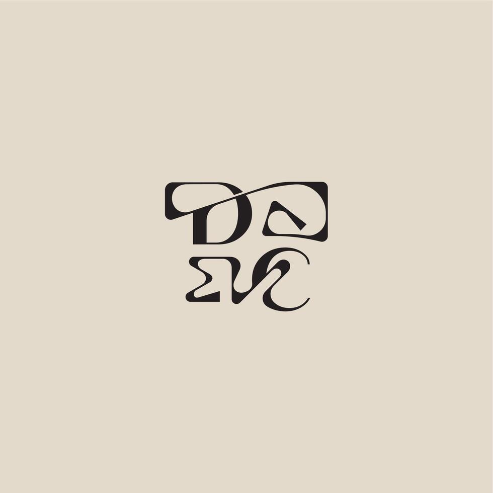 elegant initial logo bold style and luxury concept DC curved typography monogram letter vector