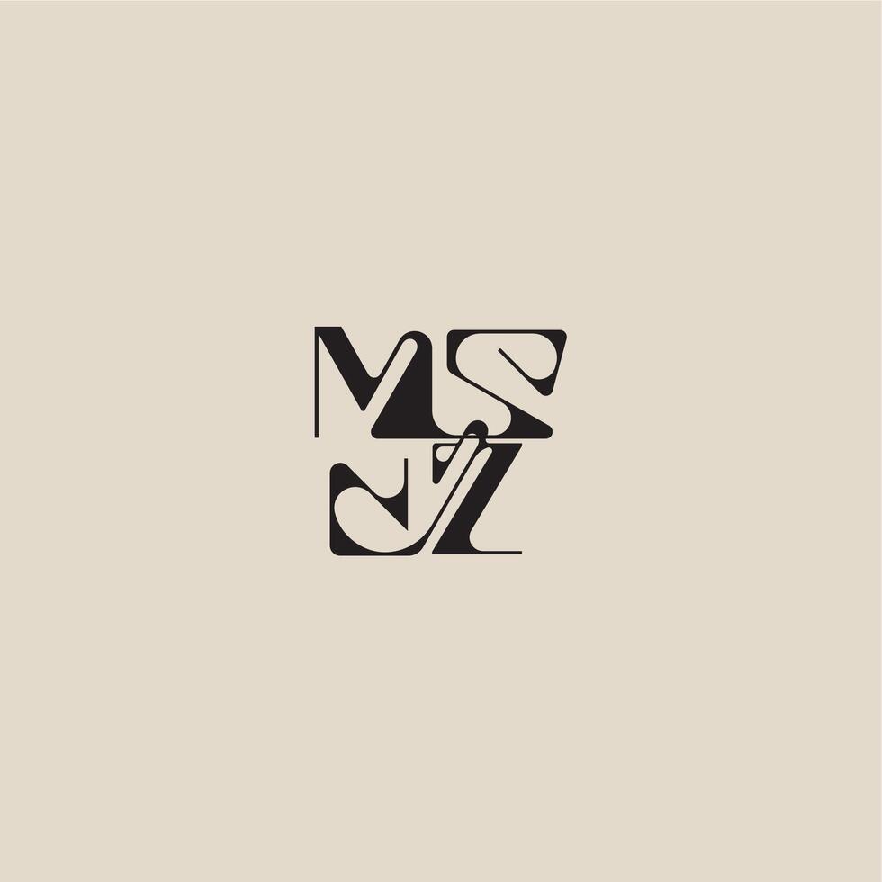elegant initial logo bold style and luxury concept MZ curved typography monogram letter vector