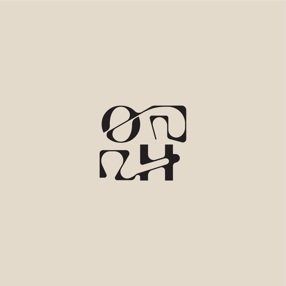 elegant initial logo bold style and luxury concept OH curved typography monogram letter vector