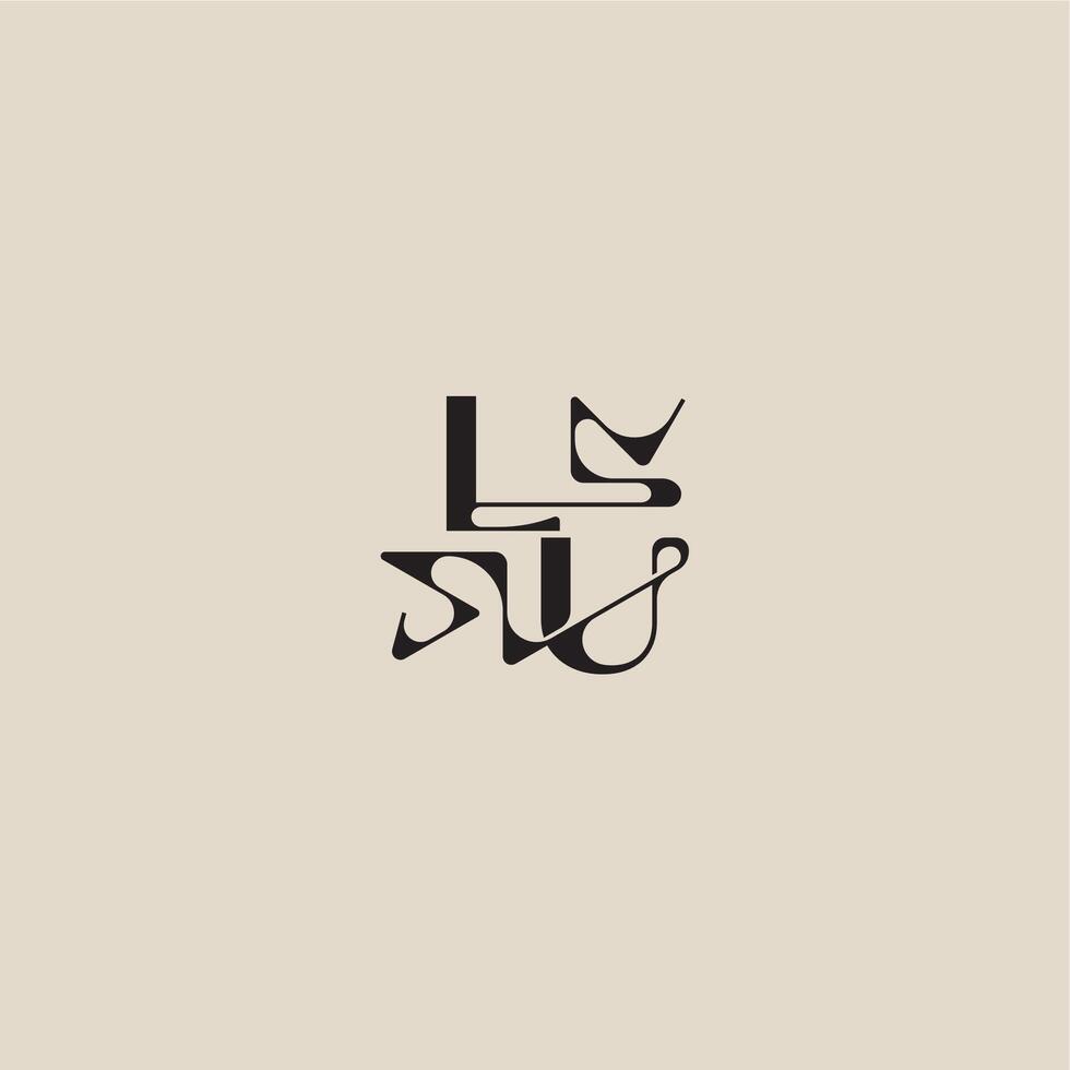 elegant initial logo bold style and luxury concept LU curved typography monogram letter vector