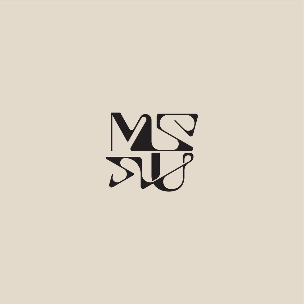 elegant initial logo bold style and luxury concept MU curved typography monogram letter vector