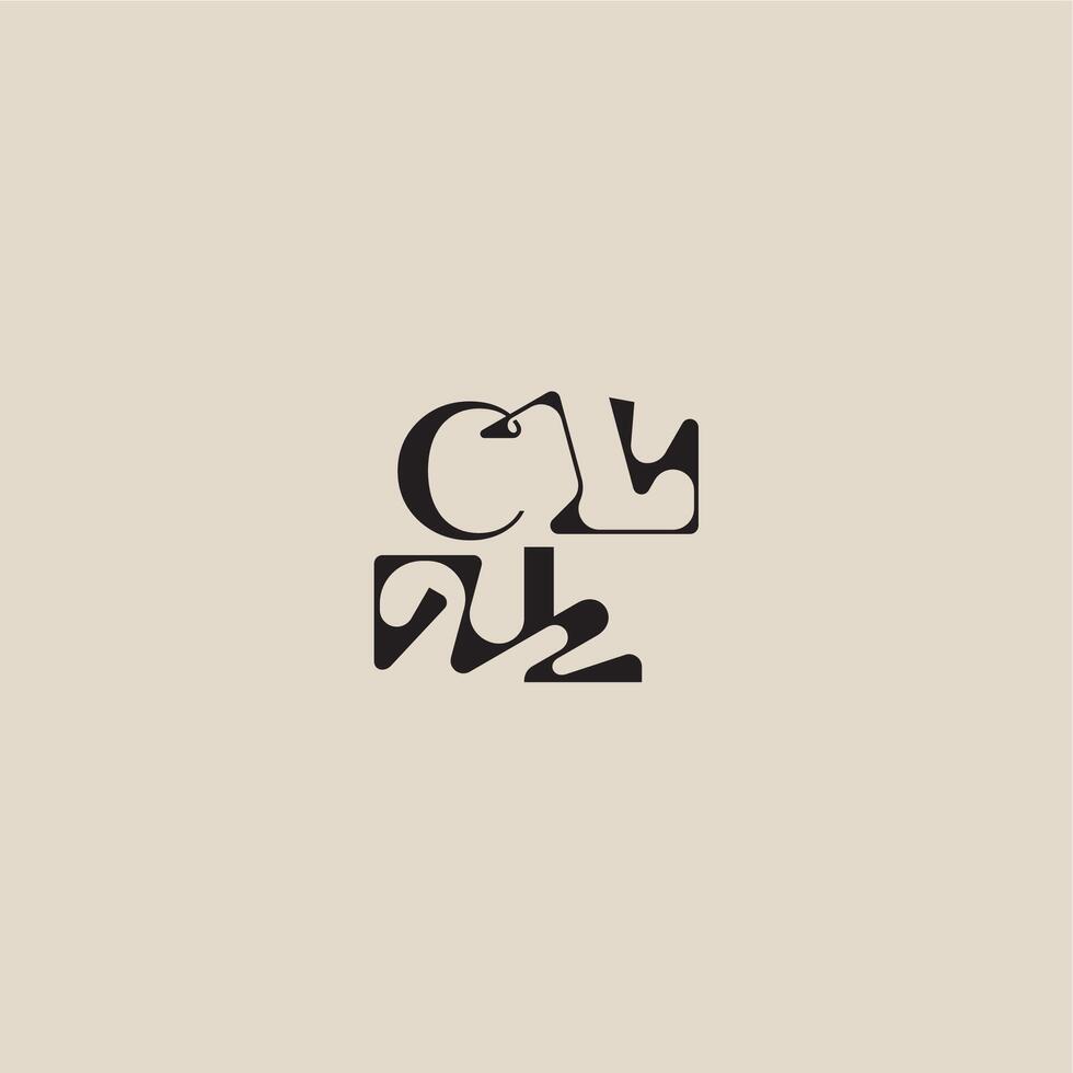 elegant initial logo bold style and luxury concept CL curved typography monogram letter vector