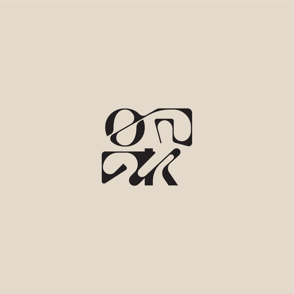 elegant initial logo bold style and luxury concept OK curved typography monogram letter vector
