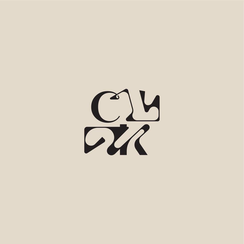 elegant initial logo bold style and luxury concept CK curved typography monogram letter vector