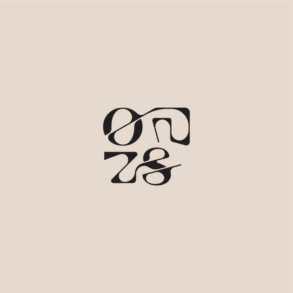 elegant initial logo bold style and luxury concept OS curved typography monogram letter vector