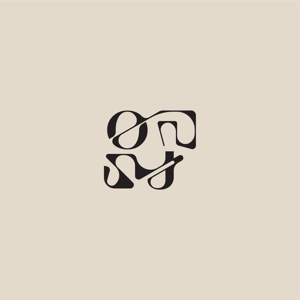 elegant initial logo bold style and luxury concept OJ curved typography monogram letter vector