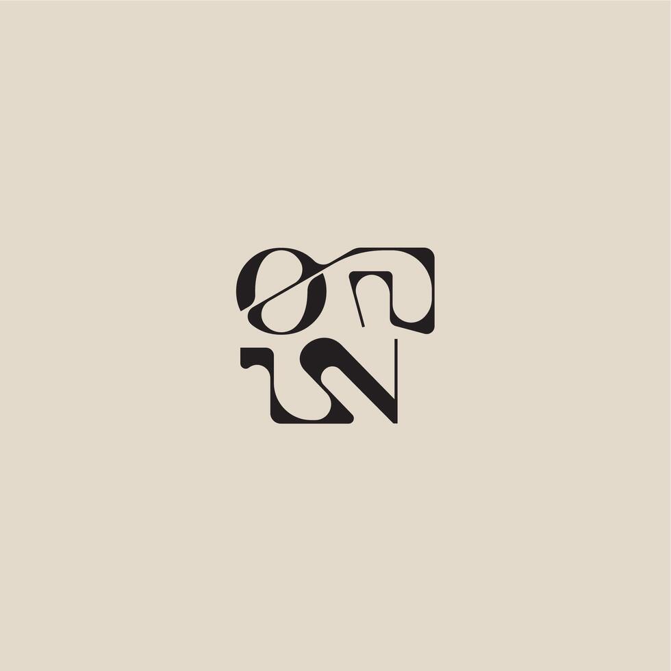 elegant initial logo bold style and luxury concept ON curved typography monogram letter vector