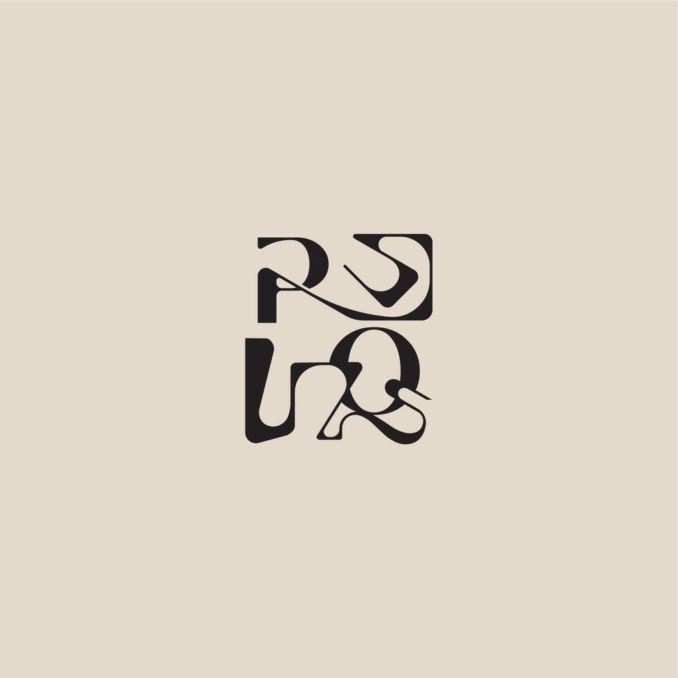 elegant initial logo bold style and luxury concept PQ curved typography monogram letter vector