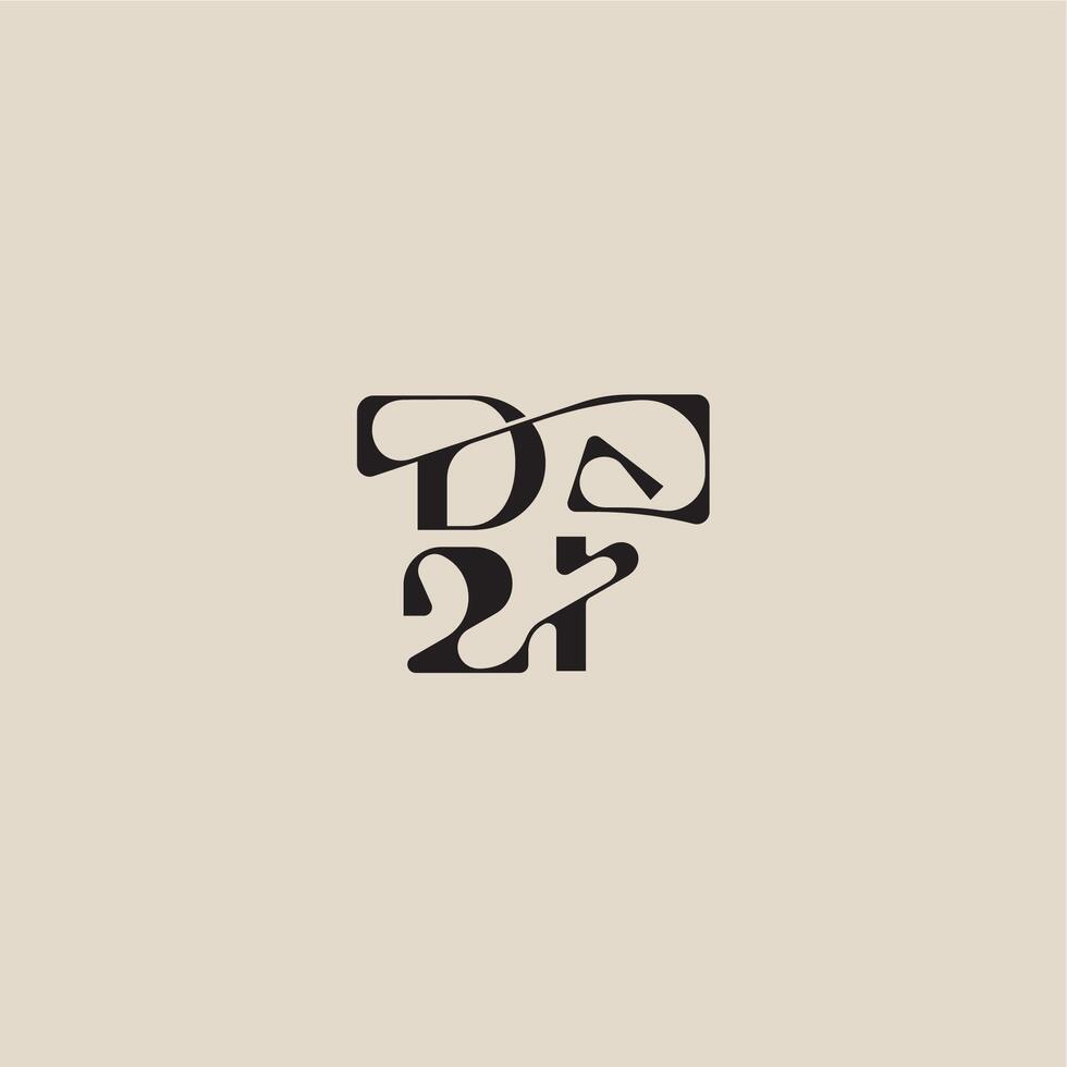 elegant initial logo bold style and luxury concept DI curved typography monogram letter vector