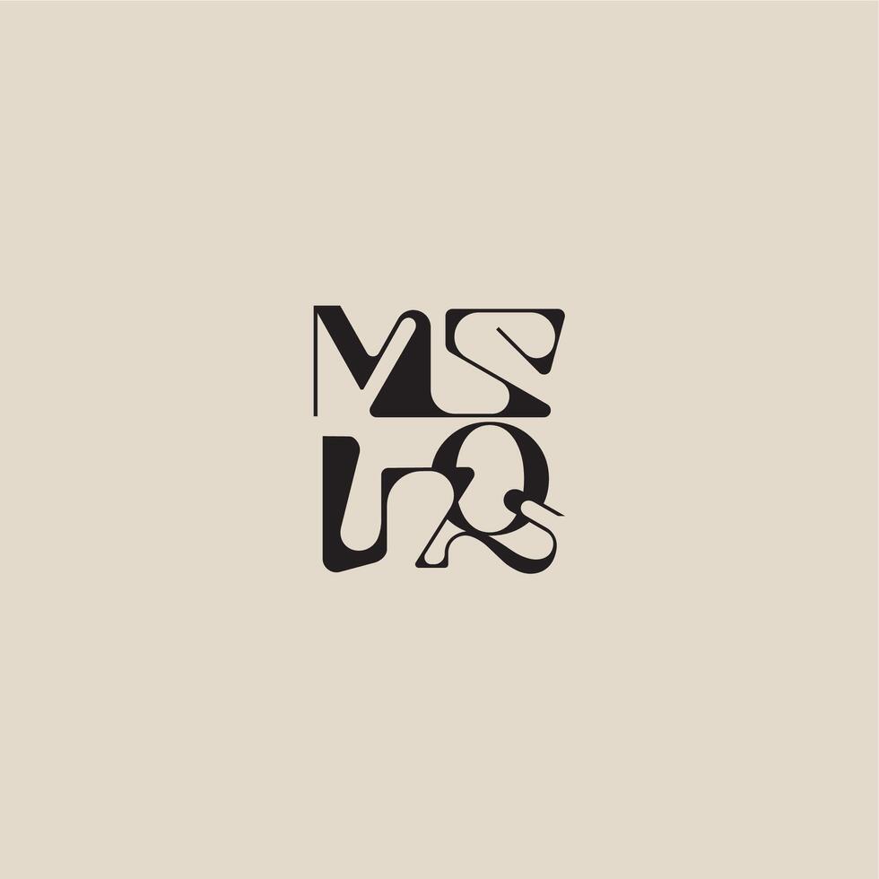 elegant initial logo bold style and luxury concept MQ curved typography monogram letter vector