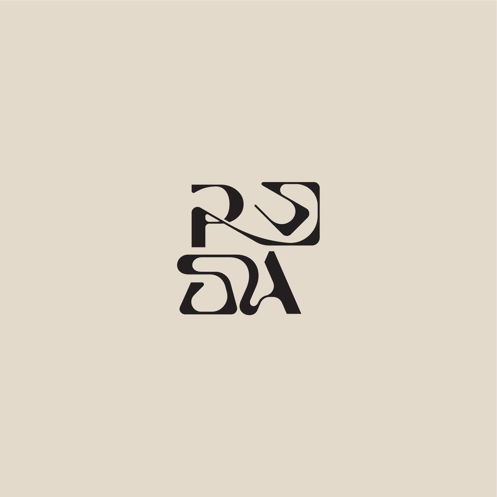 elegant initial logo bold style and luxury concept PA curved typography monogram letter vector