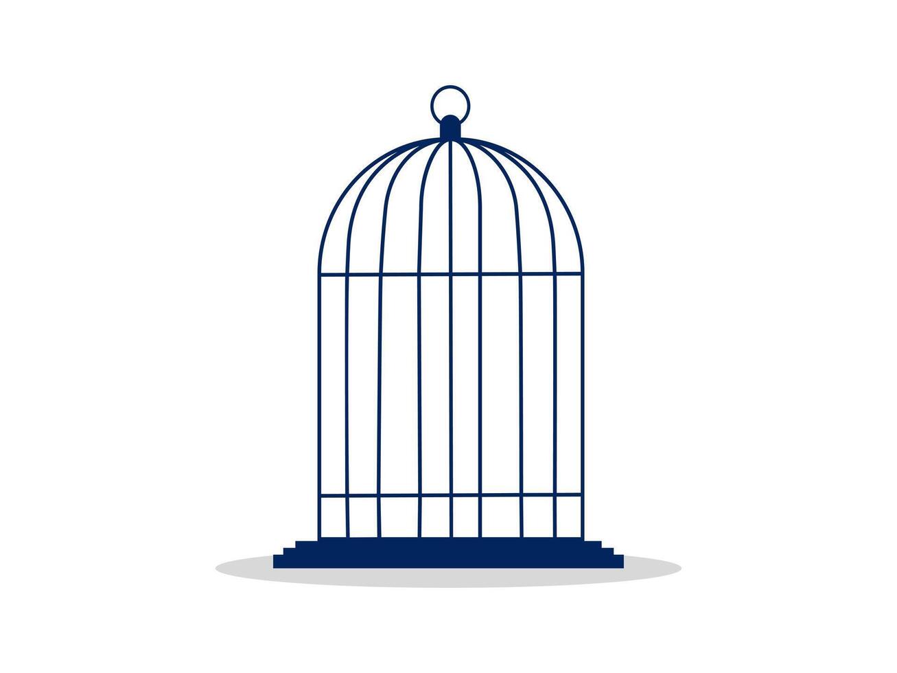 a bird cage with a bird inside vector