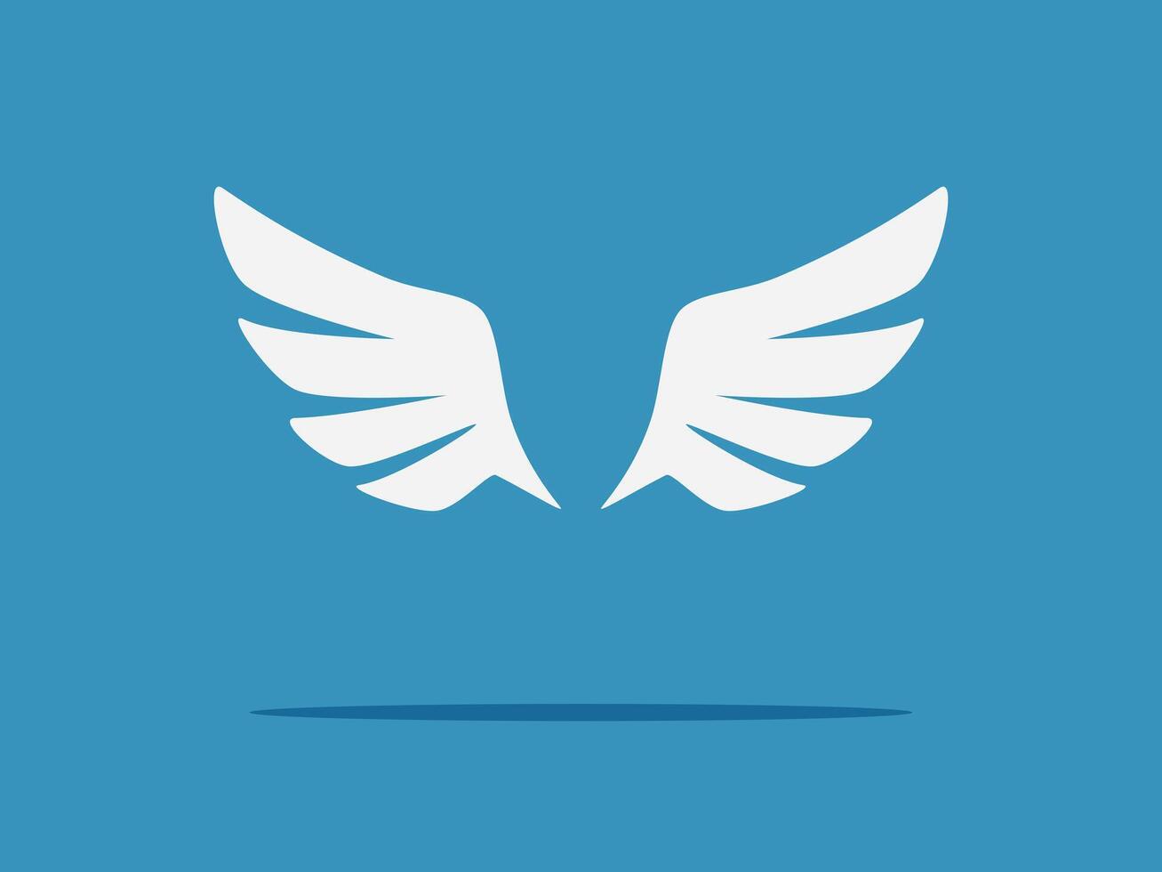 white wings icon on blue background vector