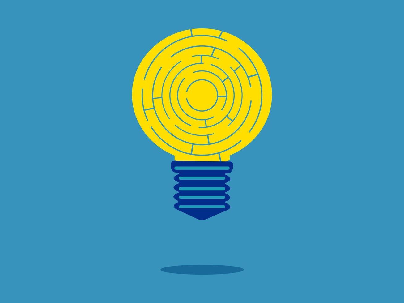 an illustration of a light bulb with a maze inside vector