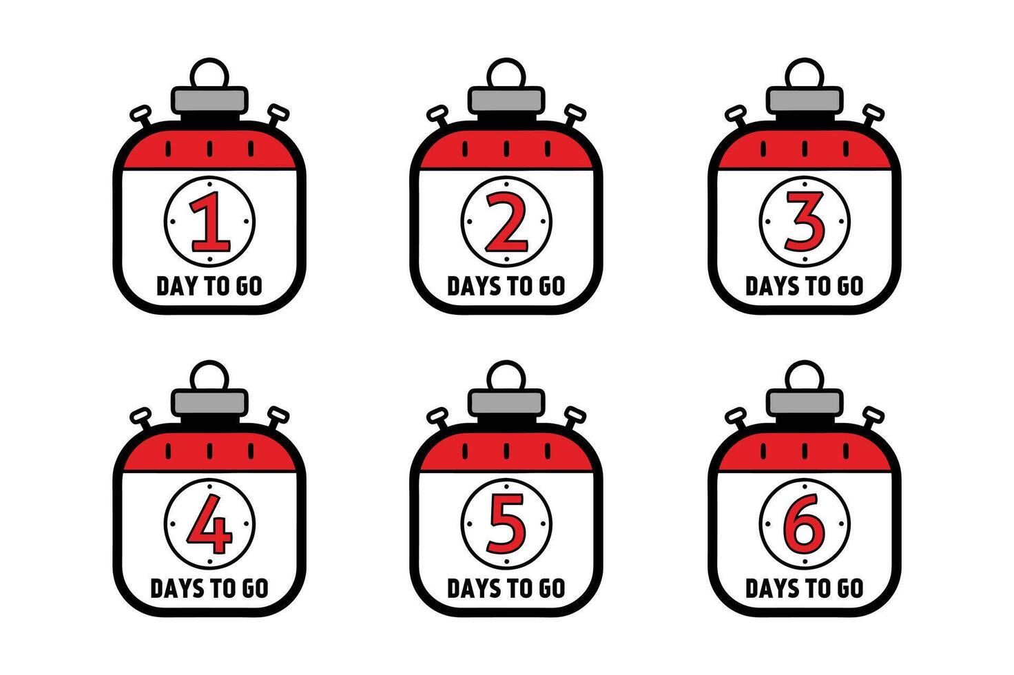 Modern Countdown Timer Icons A Set for Efficient Time Management and Promotions vector