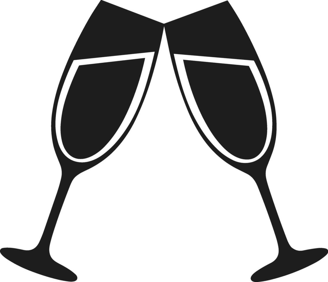Champagne Toast Illustration - Clinking Glasses Celebration Icon vector
