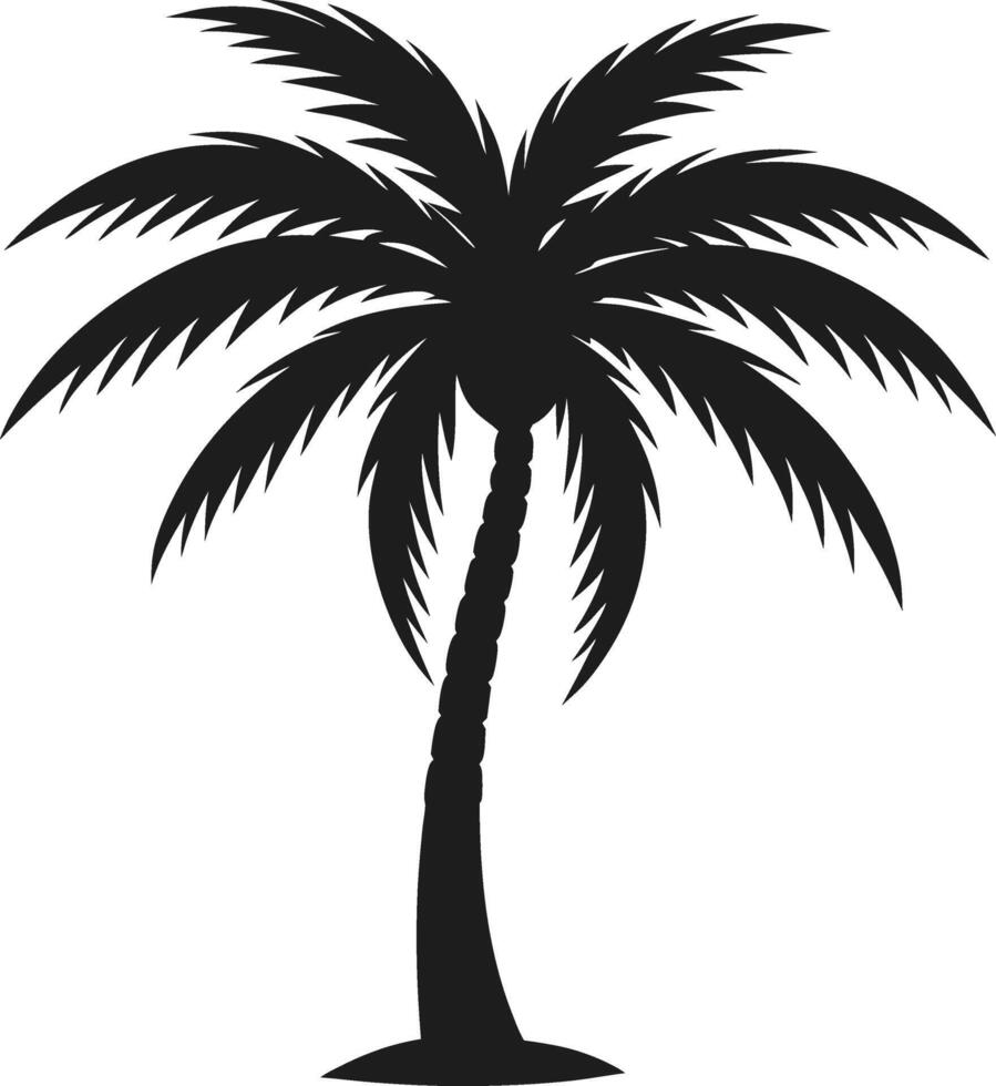 Detailed Palm Tree Silhouette - Tropical Black and White Illustration for Summer and Beach Designs vector