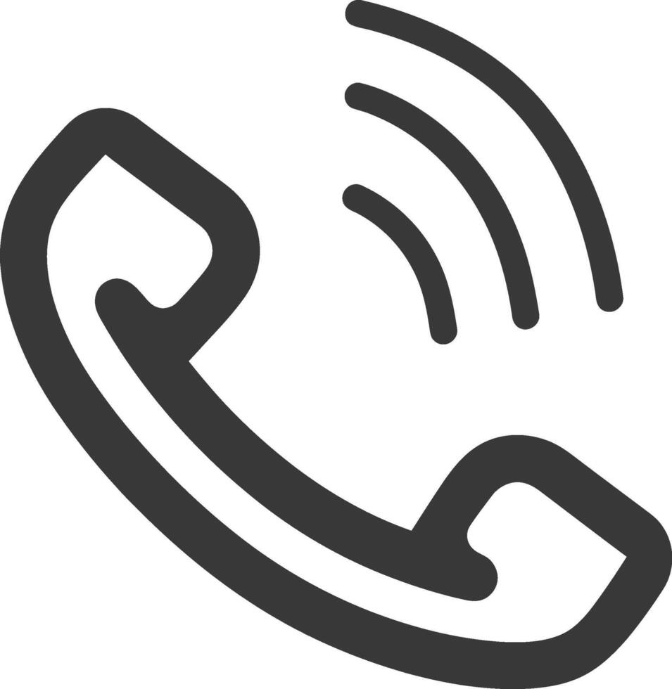 A phone icon with a phone receiver on it vector