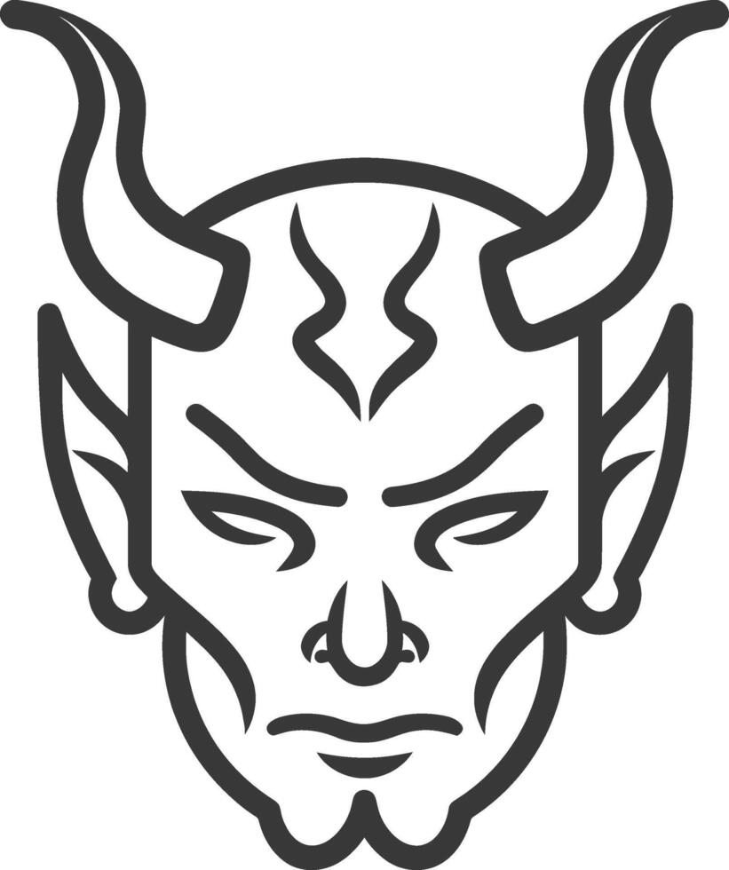 A devil face with horns on a white background vector