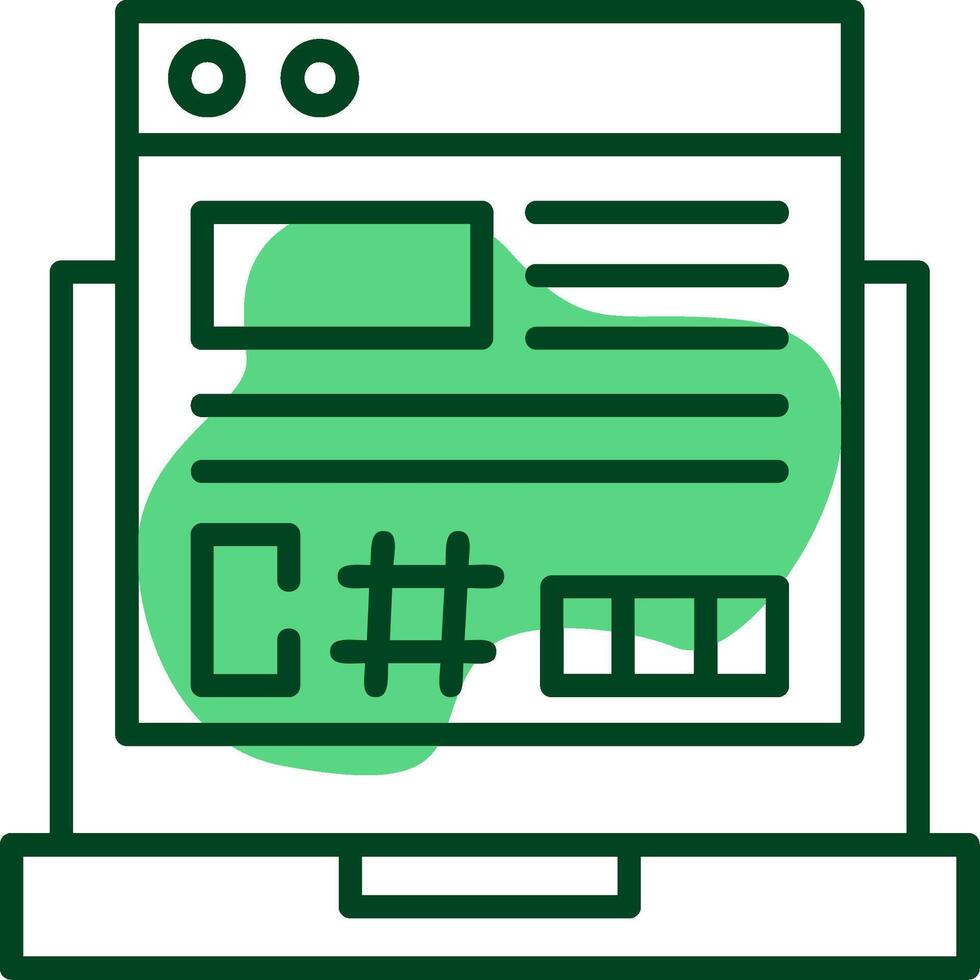 C Sharp Outline Style Icon vector