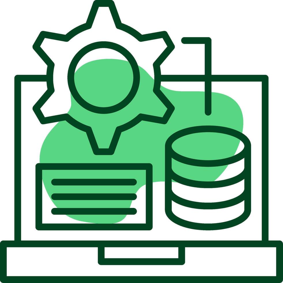 Database Outline Style Icon vector