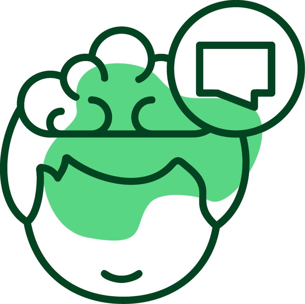 Inner Dialogue Outline Style Icon vector