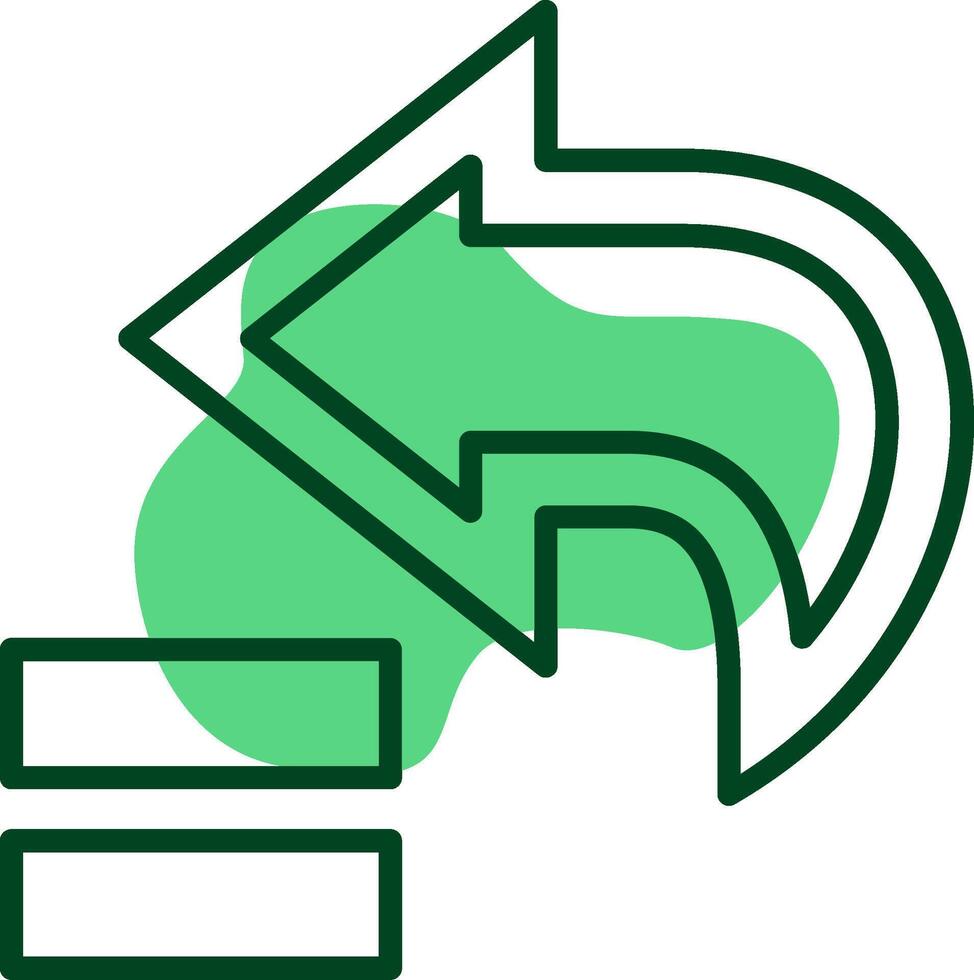 Backward Outline Style Icon vector