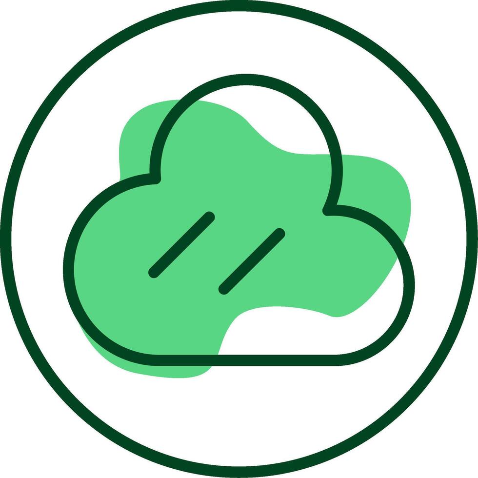 Cloud Circle Outline Style Icon vector