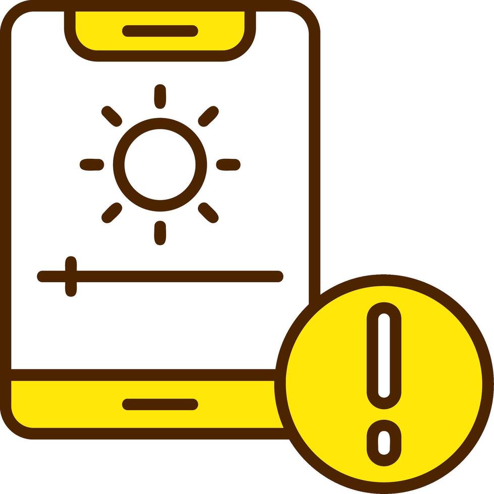 Adaptive brightness Yellow Filled Style Icon vector