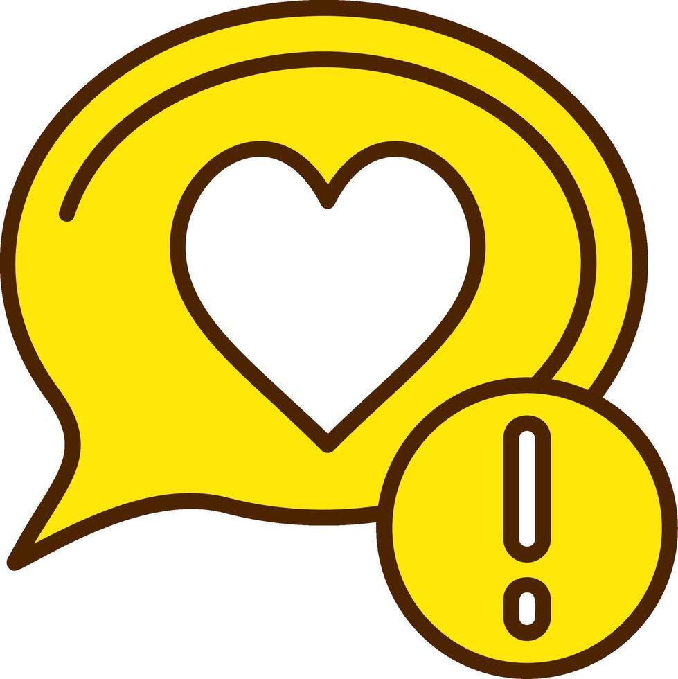 Heart Yellow Filled Style Icon vector