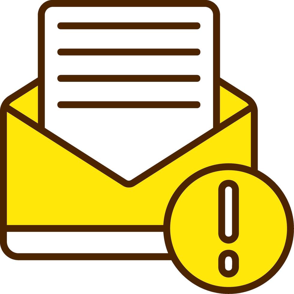 Mail Yellow Filled Style Icon vector