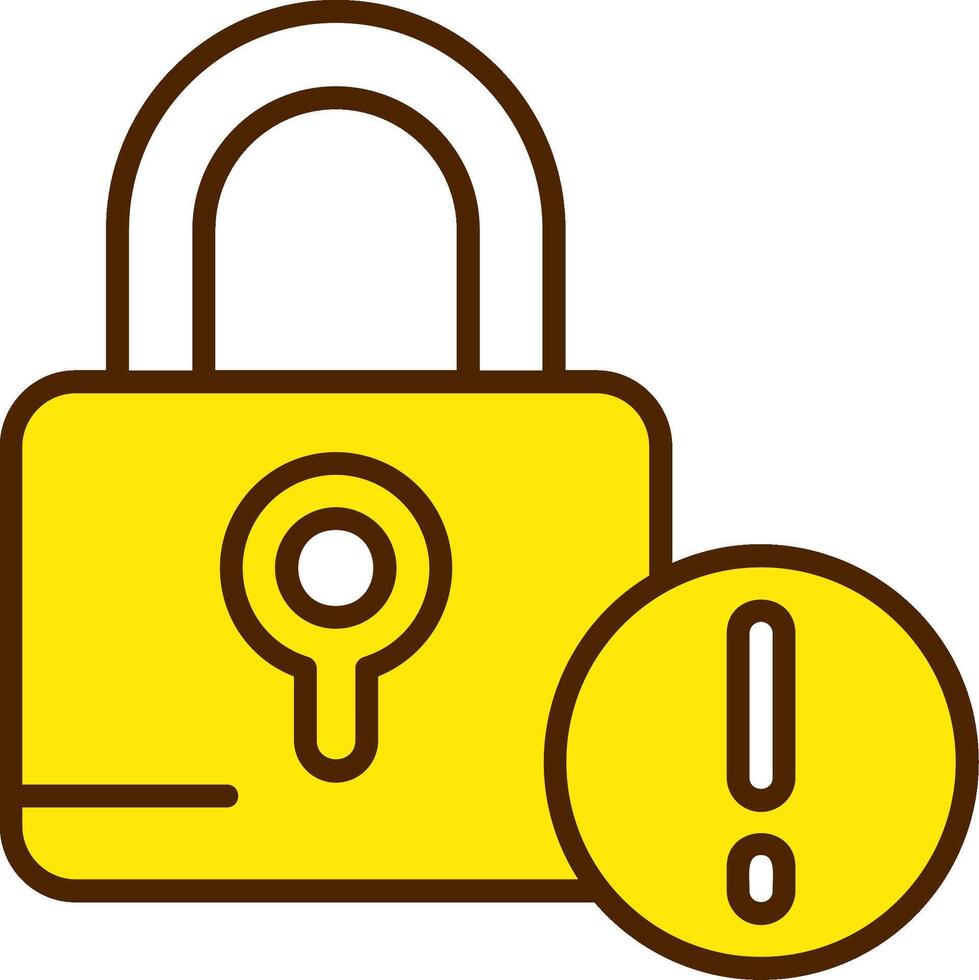 Lock Yellow Filled Style Icon vector