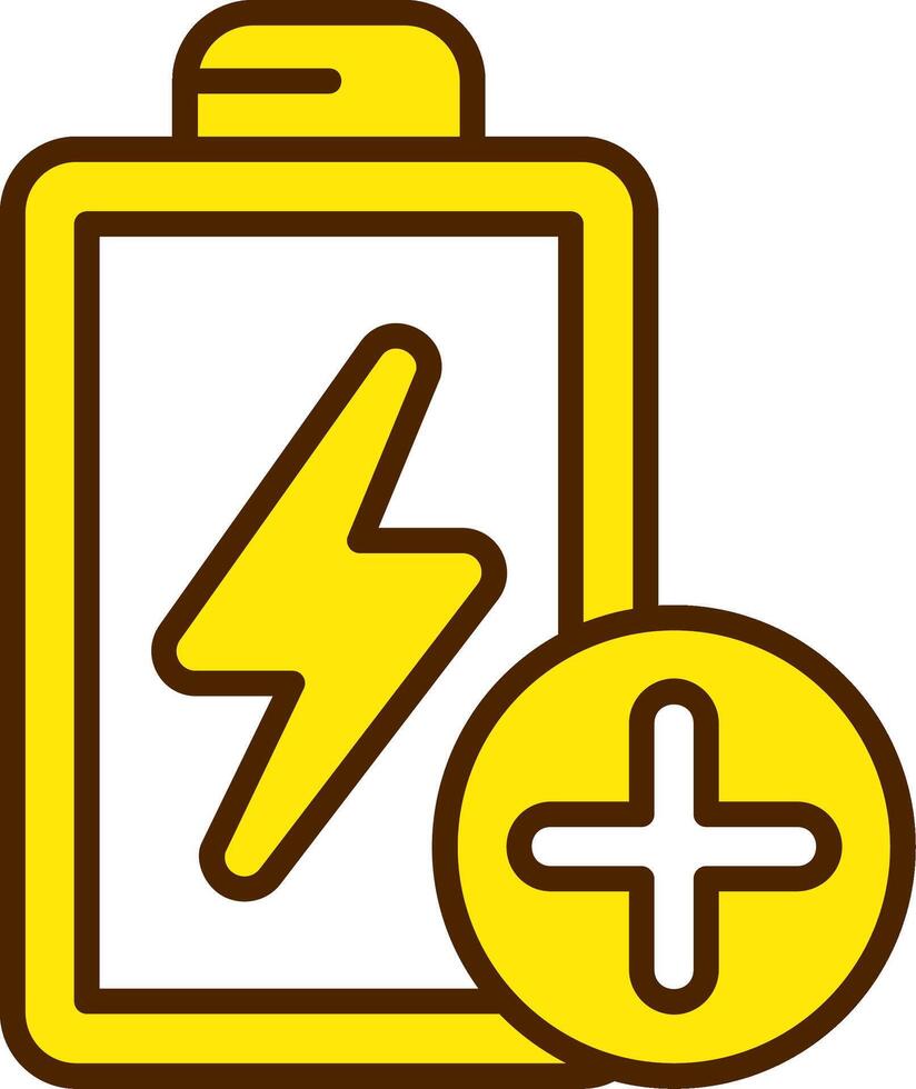 Battery saver Yellow Filled Style Icon vector