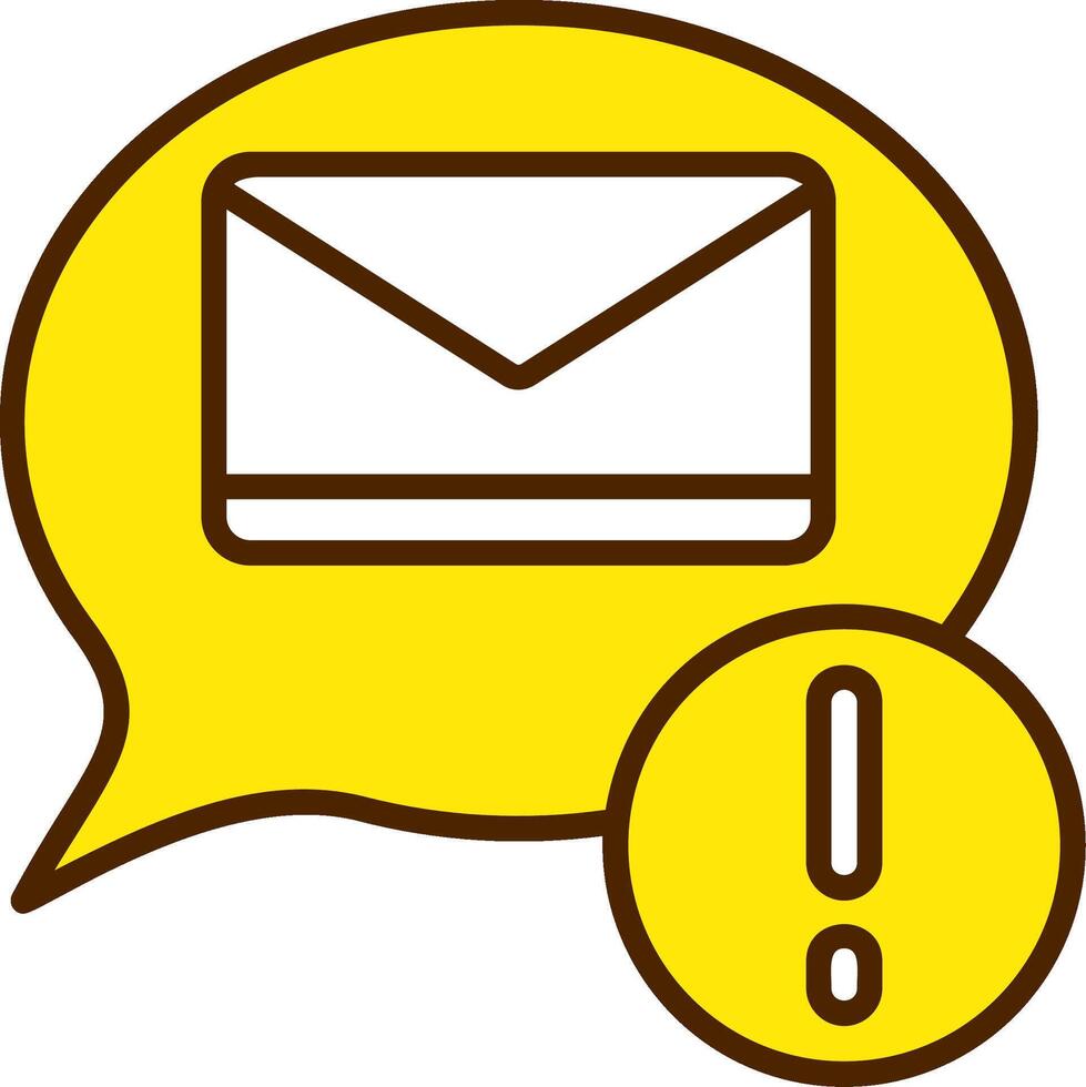 New email Yellow Filled Style Icon vector