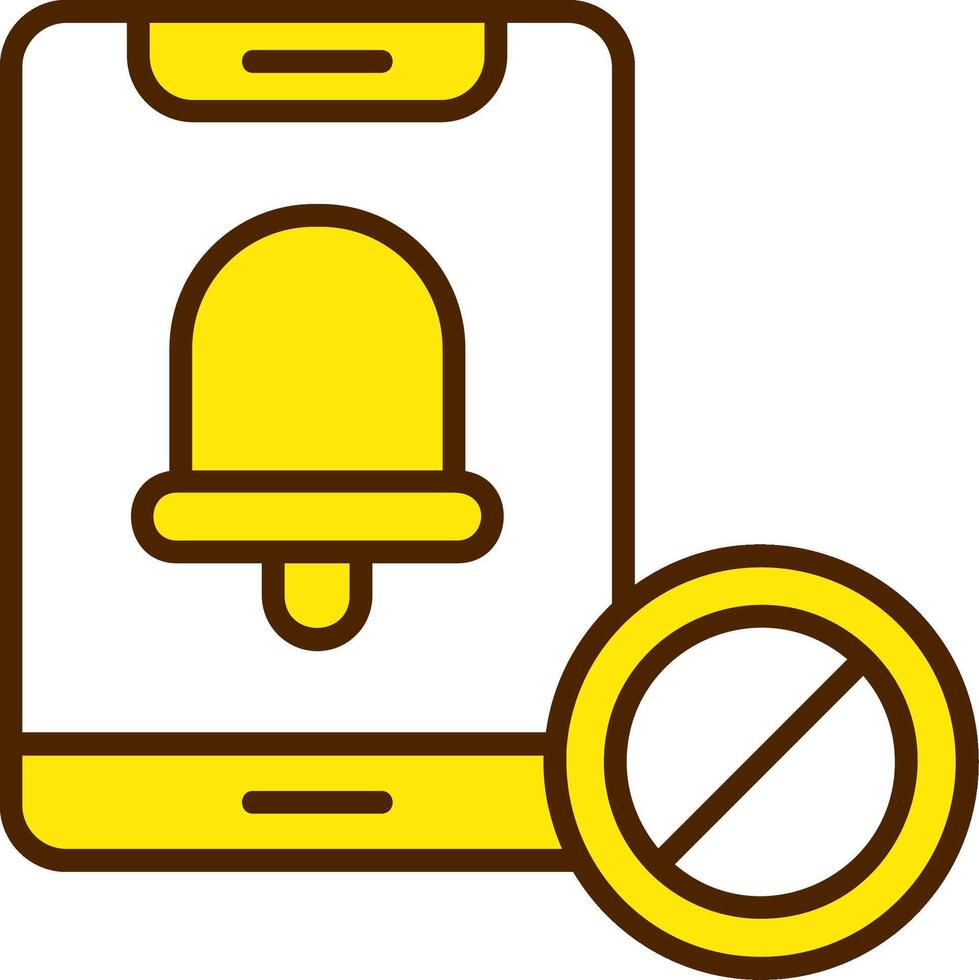 Notifications off Yellow Filled Style Icon vector