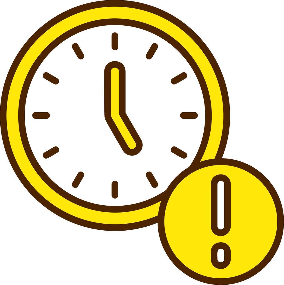 Clock Yellow Filled Style Icon vector