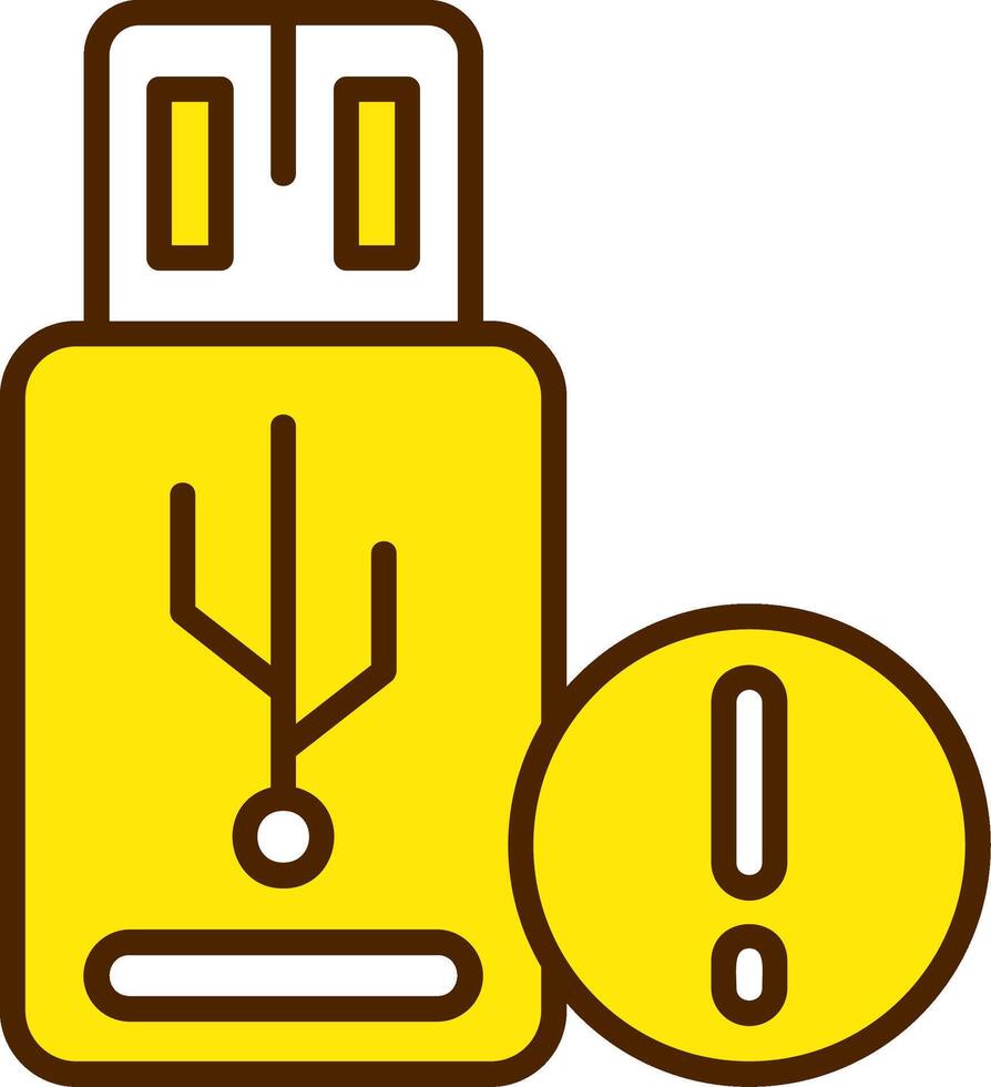 USB Yellow Filled Style Icon vector
