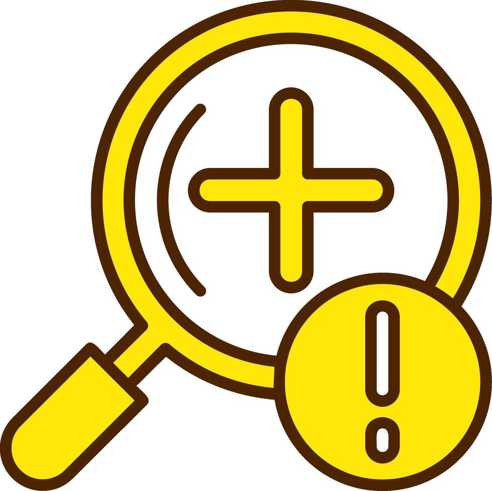 Zoom in Yellow Filled Style Icon vector