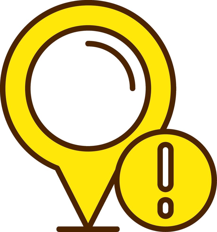 Pin Yellow Filled Style Icon vector