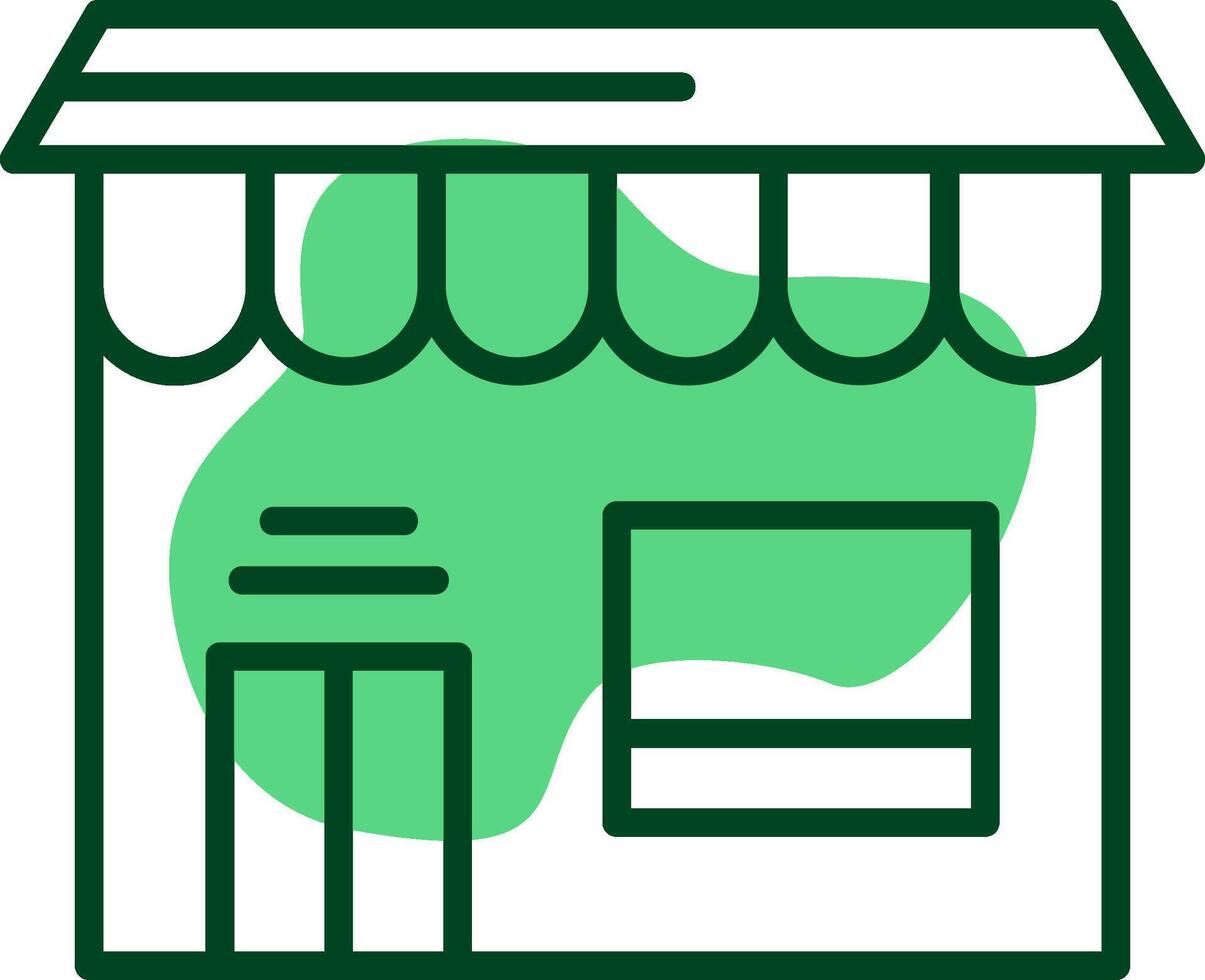 Storefront Outline Style Icon vector