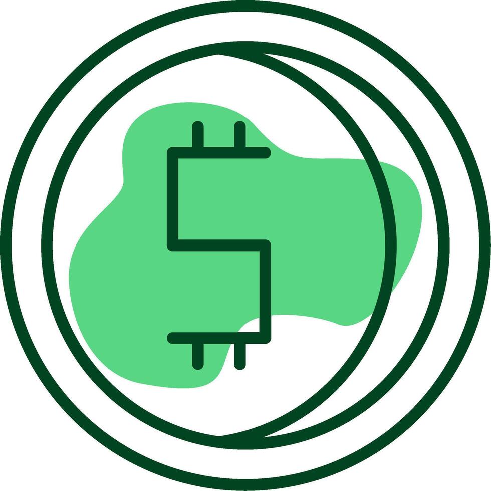 Dollar sign Outline Style Icon vector