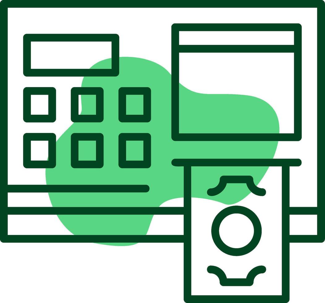 ATM Outline Style Icon vector