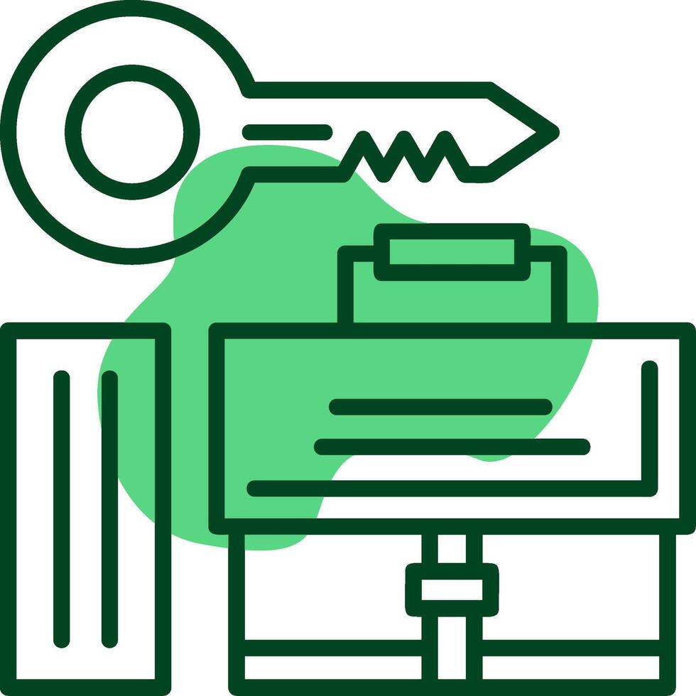 Key Outline Style Icon vector