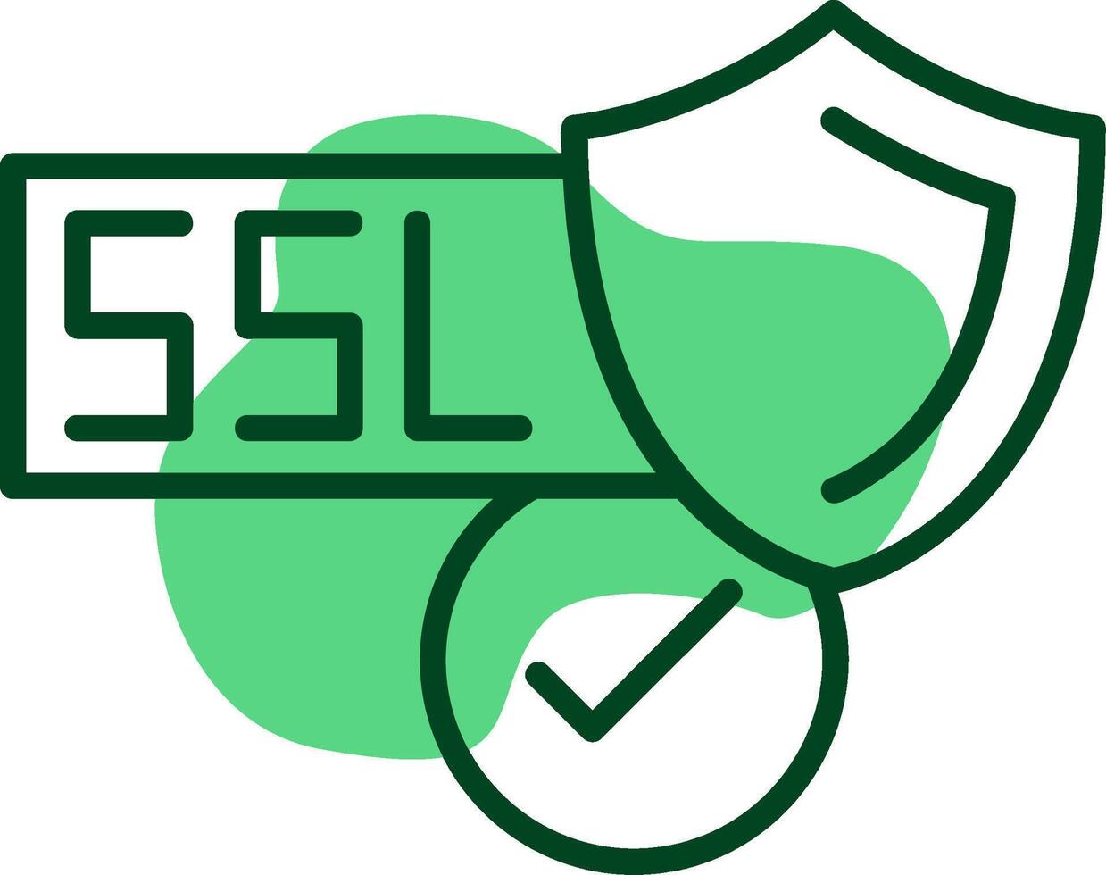 SSL Certificate Outlie Style Icon vector
