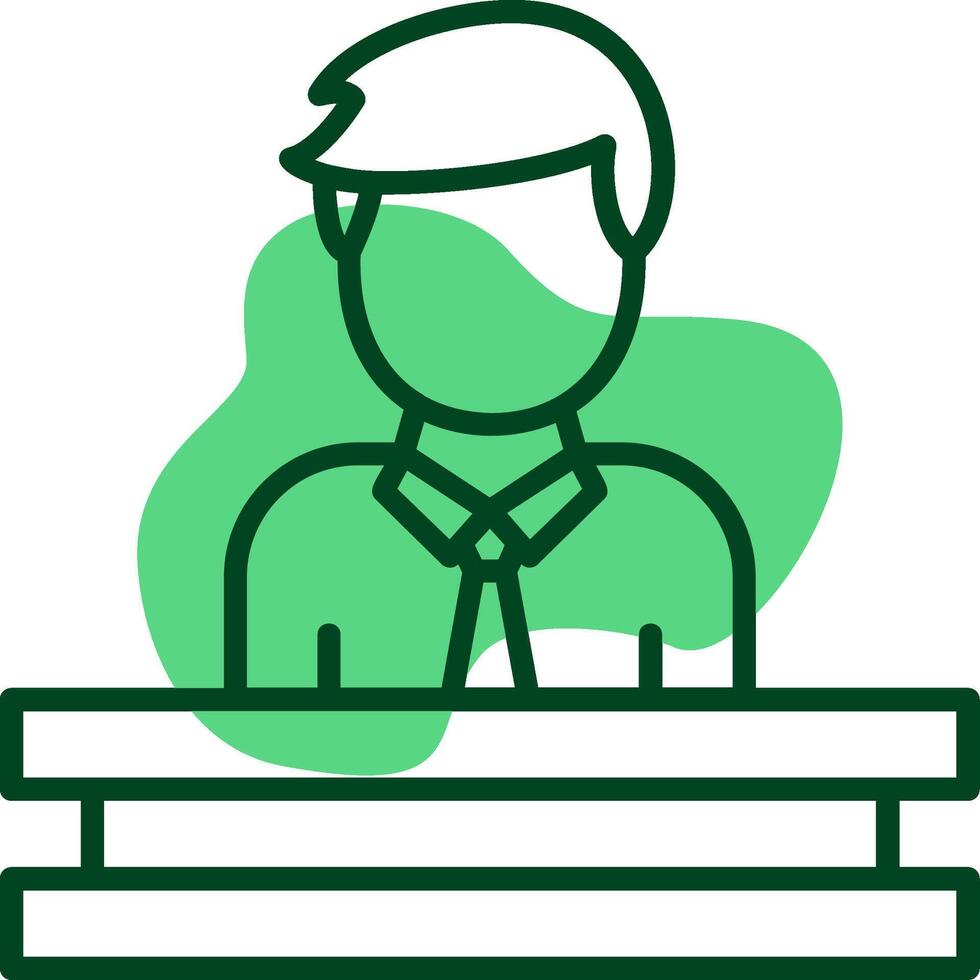 Bank teller Outline Style Icon vector