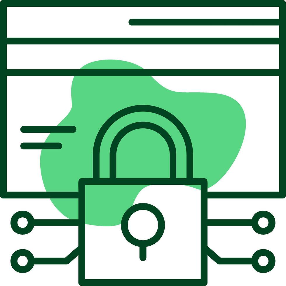 Data encryption Outline Style Icon vector