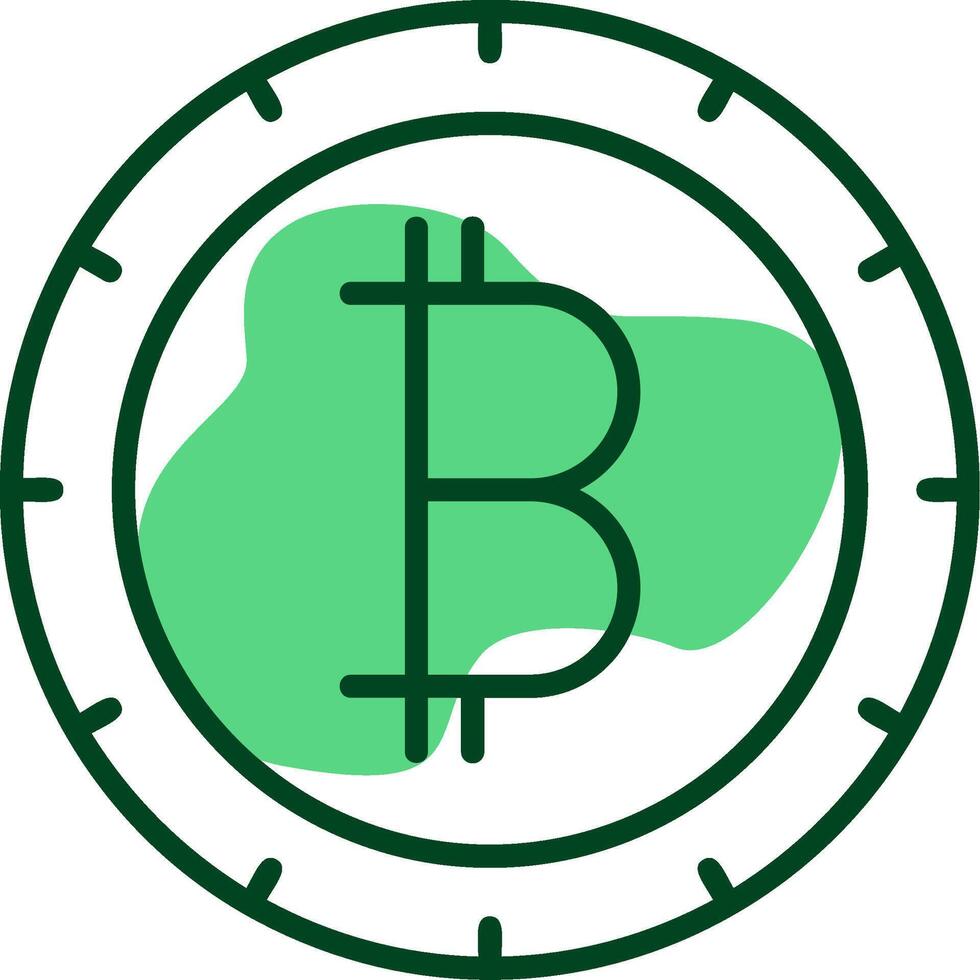 Bitcoin Outline Style Icon vector
