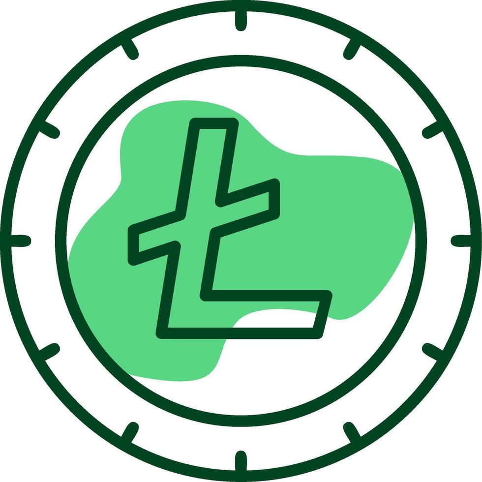 Litecoin Outline Style Icon vector